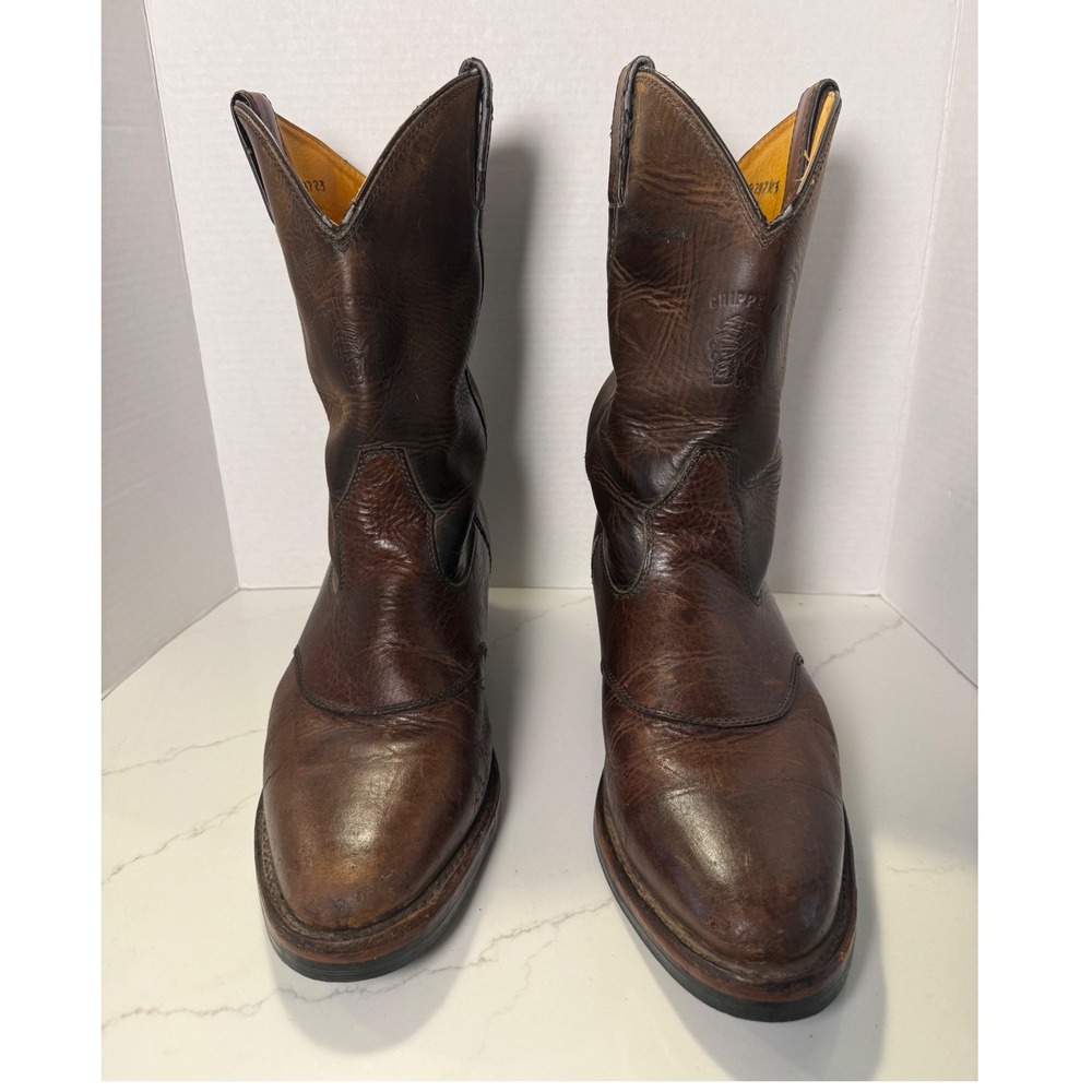 Chippewa 29465 Mens 13EE Brown Leather Western Roper Boots Vibram Sole